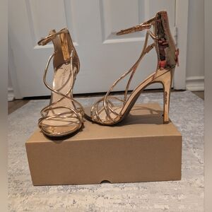 Zara Gold Metallic Stiletto Heels